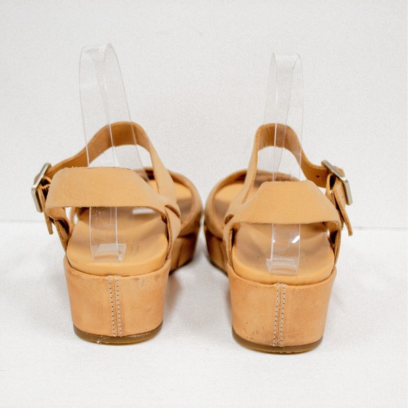 Kork Ease Myrna Leather Sandal Cross Strap Ankle Buckle Platform Wedge Womens 9M - Picture 5 of 11